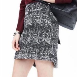 Banana Rep Round Hem Pencil Skirt Salt Mini Skirt